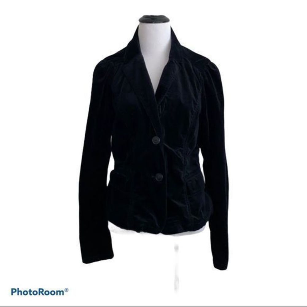 loft ann Taylor women’s black velveteen‎ blazer jacket size 6